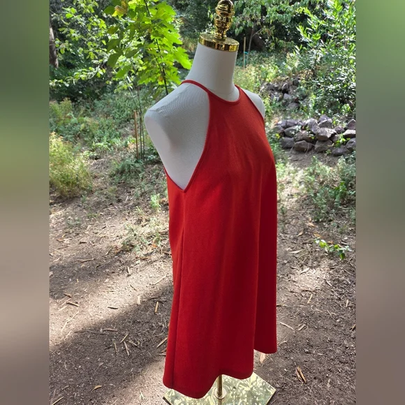 Zara Trufalac Burnt Orange Halter Neck Dress Size Small - Picture 2 of 3